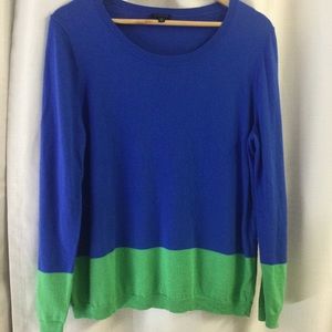 Talbots Blue and Green Color-block Top